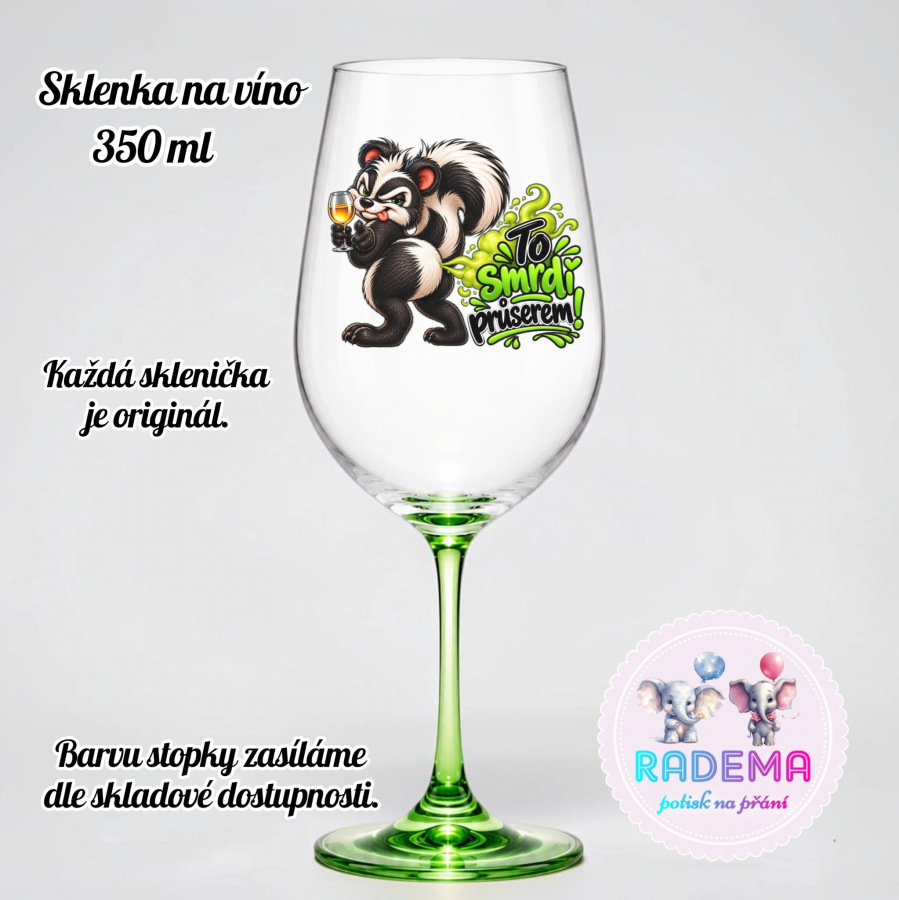 Dekorační sklenice na víno - Tchoř - To smrdí průserem! II.