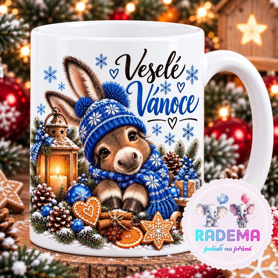 Hrnek keramický Veselé Vánoce - Osel