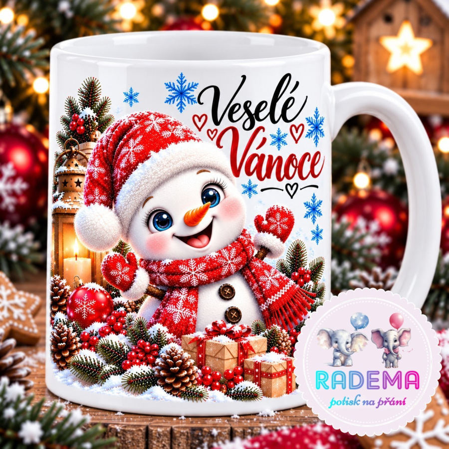 Hrnek keramický Veselé Vánoce - Sněhulák