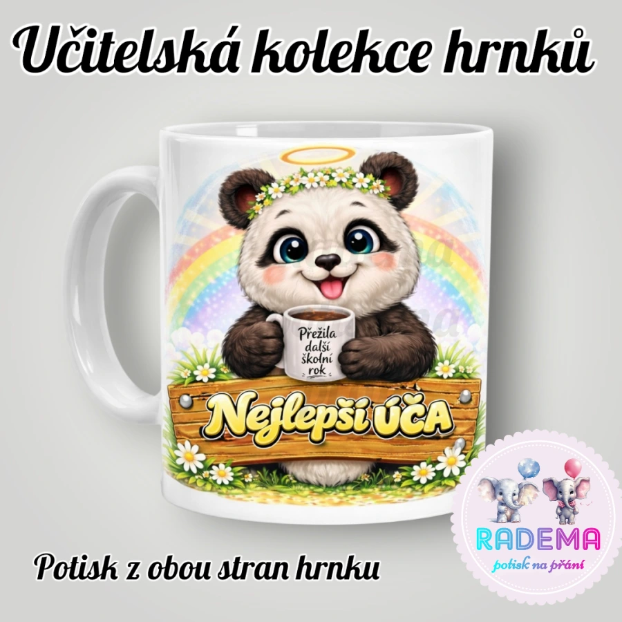 Hrnek Učitelka vtípek - Panda - škola / školka