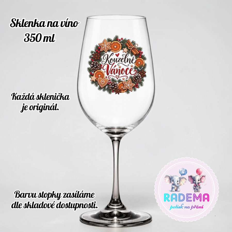 Sklenice na víno - Vánoce - Kouzelné Vánoce