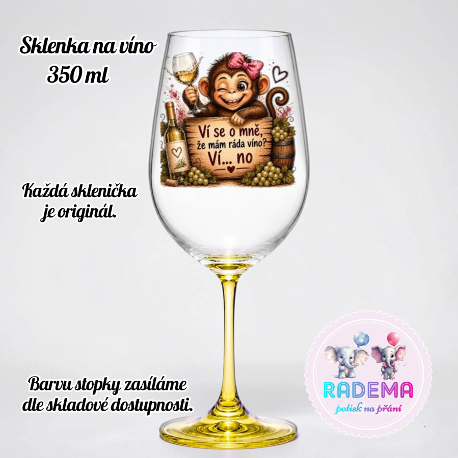Sklenice na víno - Opice - Ví se o mně..