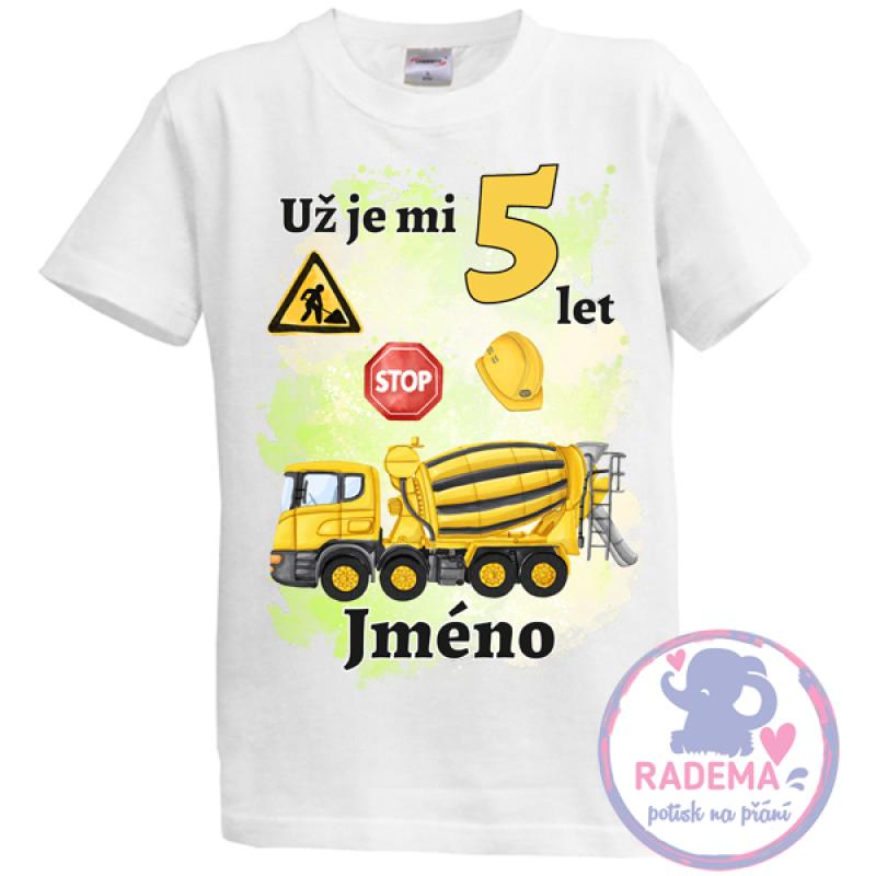 Narozeninové tričko Dopravní prostředky - Míchačka