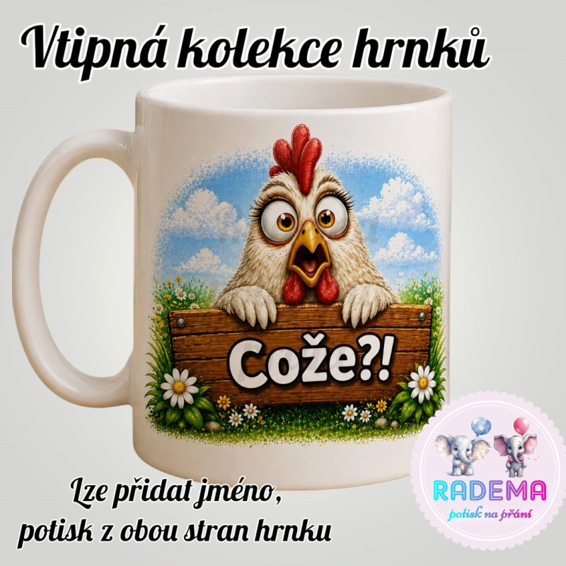 Hrnek vtípek - Slepice - Cože?
