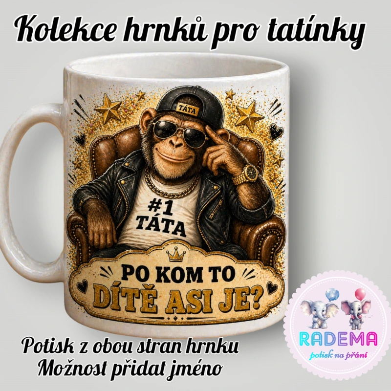 Hrnek Opice - Po kom to dítě asi je?