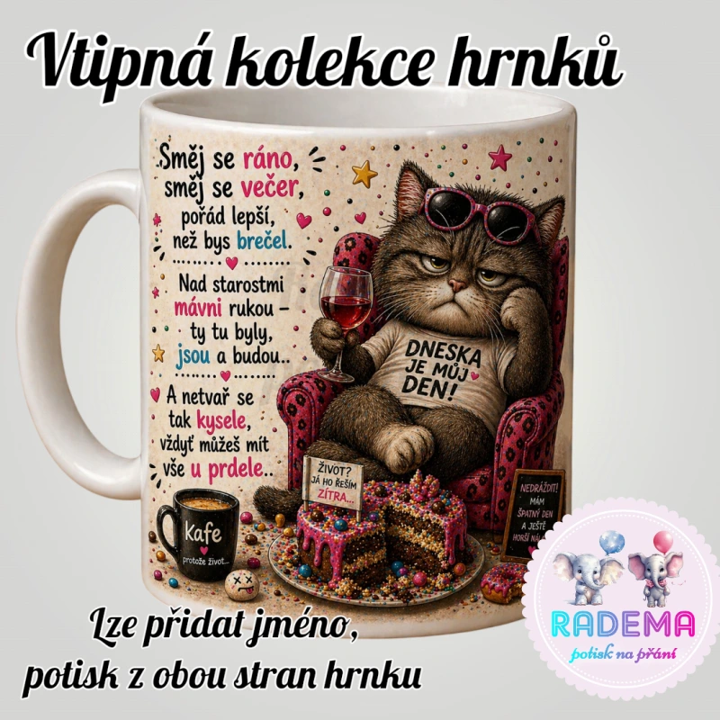 Hrnek vtípek - Kočka - Směj se ráno, směj se večer