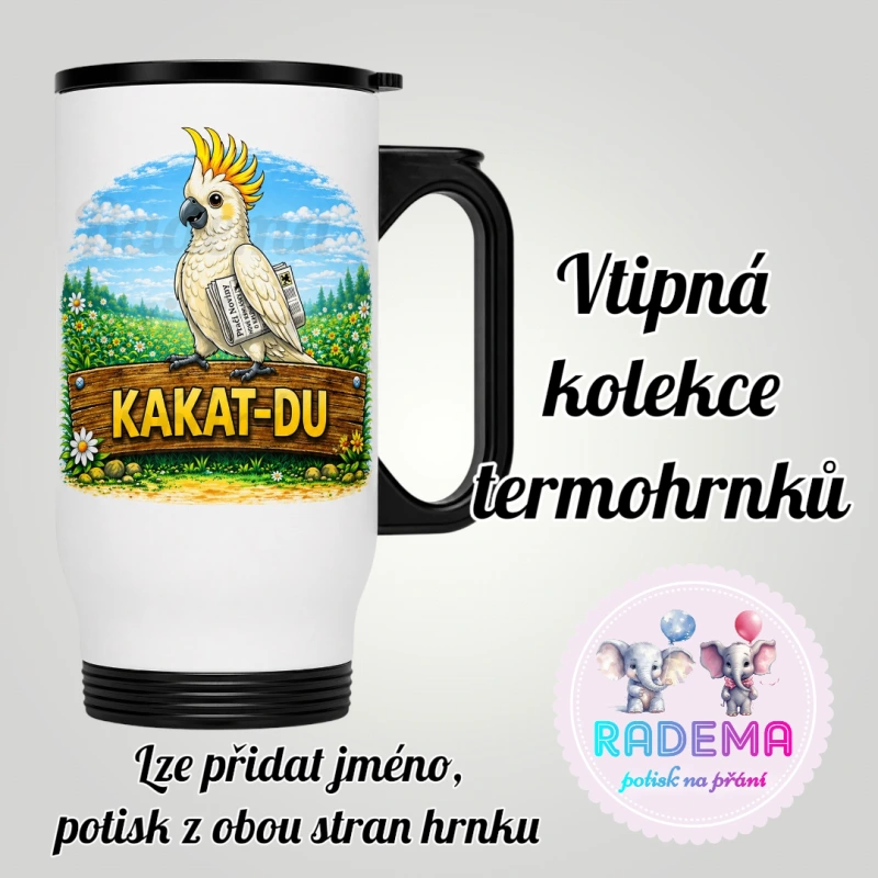 Cestovní termohrnek Vtípek - Papoušek - Kakat-du