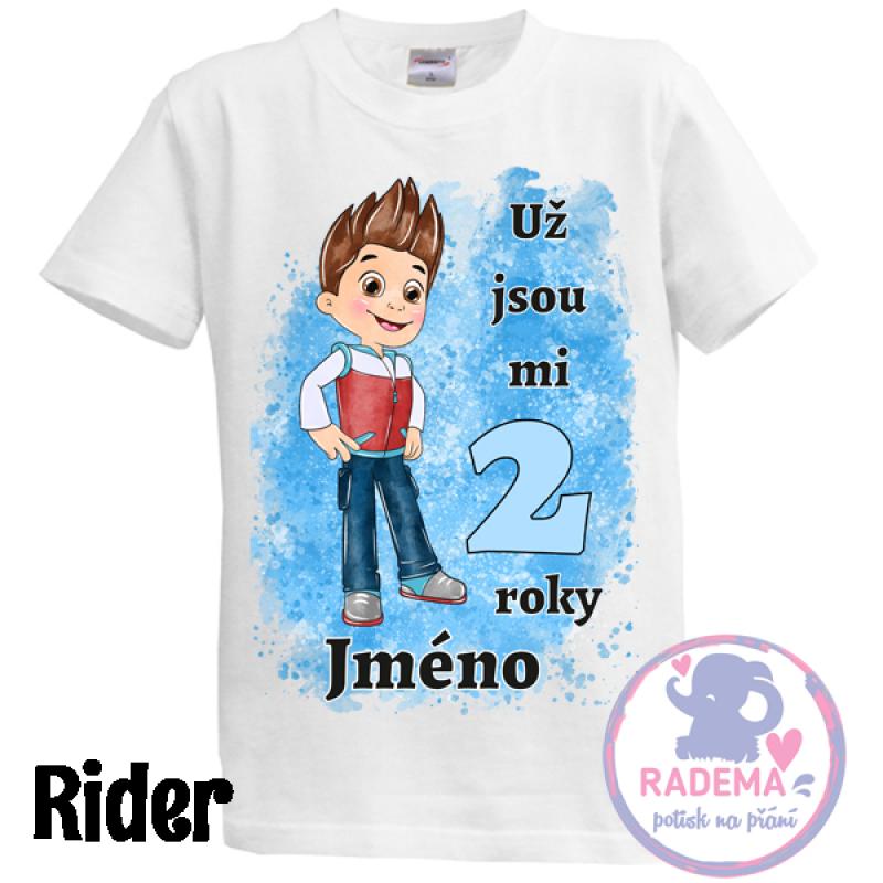 Narozeninové tričko Tlapky - Rider 1