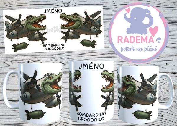 Hrnek Italian Brainrot - Bombardino Crocodilo na přání