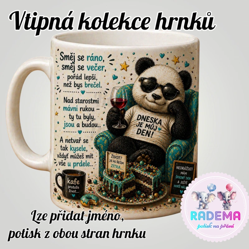 Hrnek vtípek - Panda - Směj se ráno, směj se večer