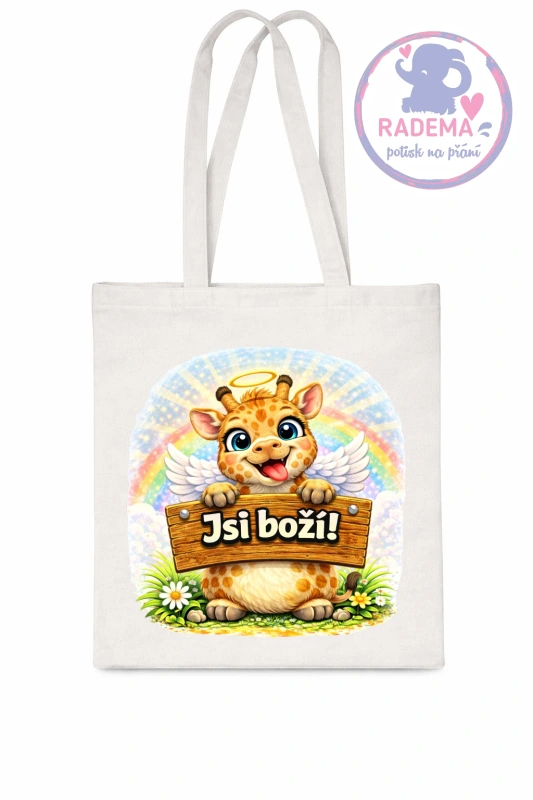 Plátěná taška - Žirafa - Jsi boží