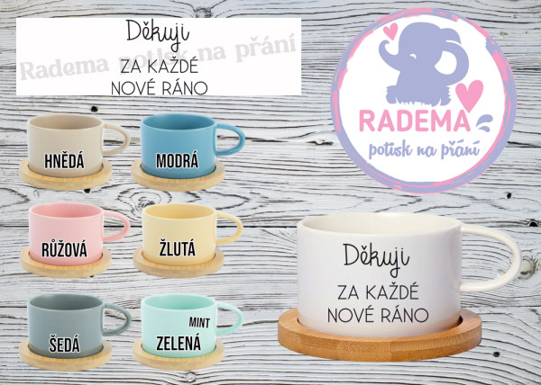 Hrnek makronka - Děkuji za každé nové ráno