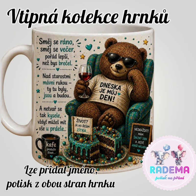 Hrnek vtípek - Medvěd - Směj se ráno, směj se večer