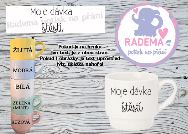 Hrnek stohovatelný barevný - Moje dávka štěstí