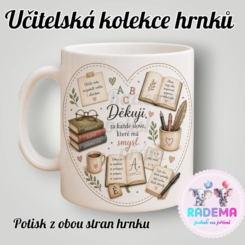 Hrnek Děkuji - Český jazyk - škola