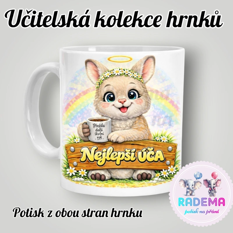 Hrnek Učitelka vtípek - Králík - škola / školka