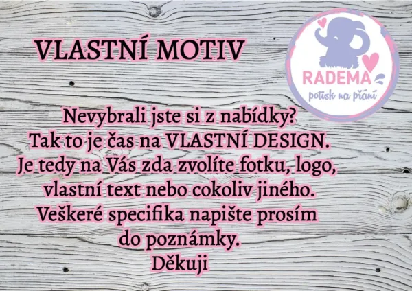 1. Plecháček na přání VLASTNÍ MOTIV