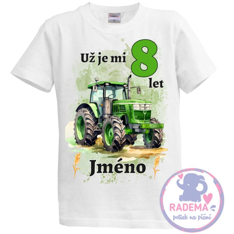 Narozeninové tričko Farma - Traktor zelený