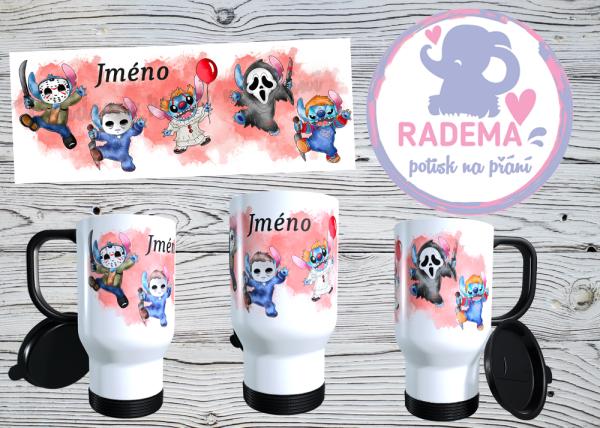 Cestovní termohrnek Horor Stitch na přání