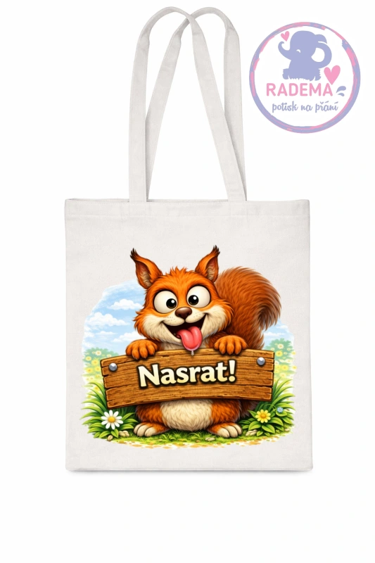 Plátěná taška - Veverka - Nasrat
