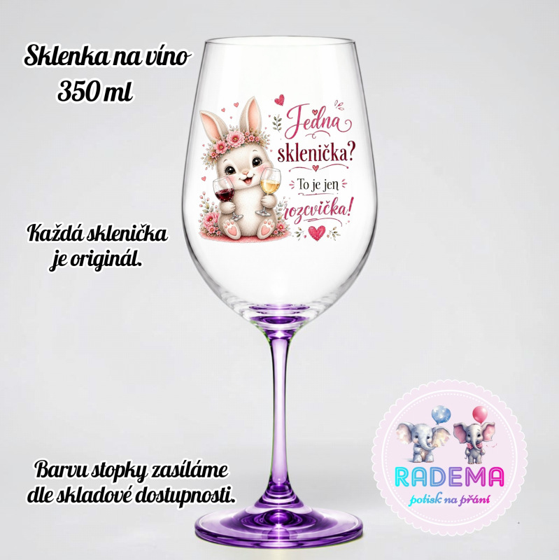 Sklenice na víno - Králík - Jedna sklenička? To je jen rozcvička!