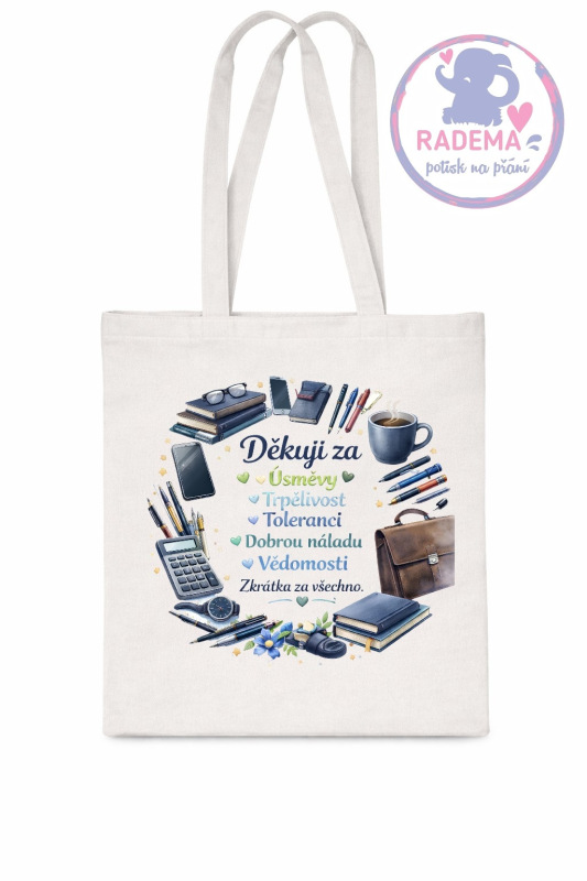 Plátěná taška - Děkuji za všechno II. - škola / školka