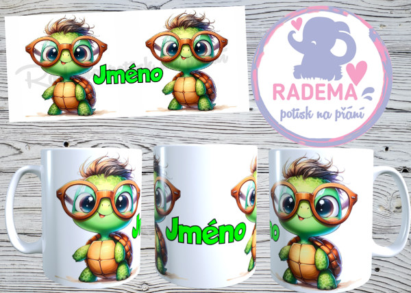 Hrnek plastový Želva na přání