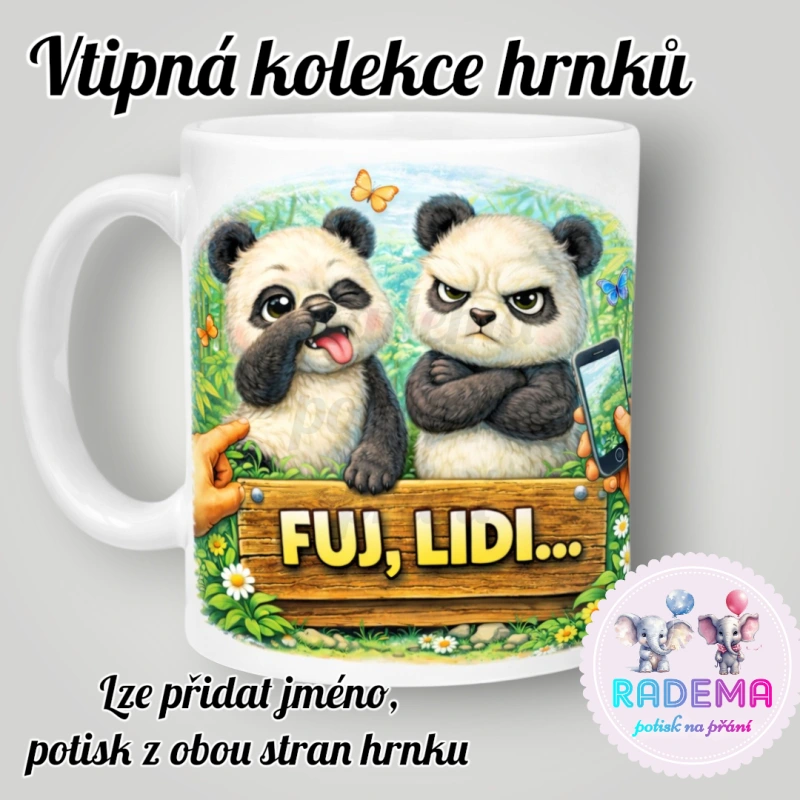 Hrnek vtípek - Pandy - Fuj lidi