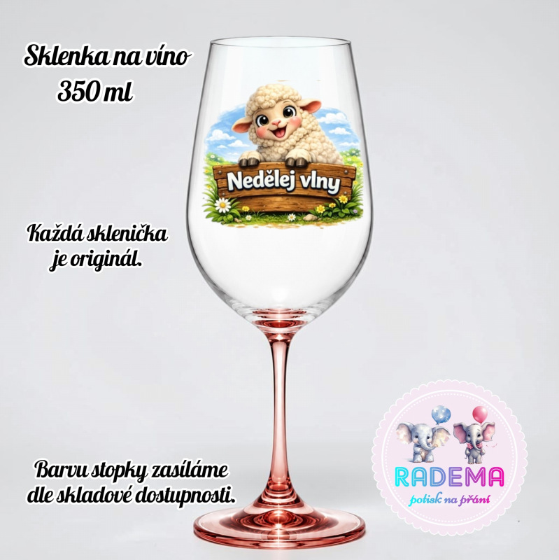 Sklenice na víno - Ovečka - Nedělej vlny