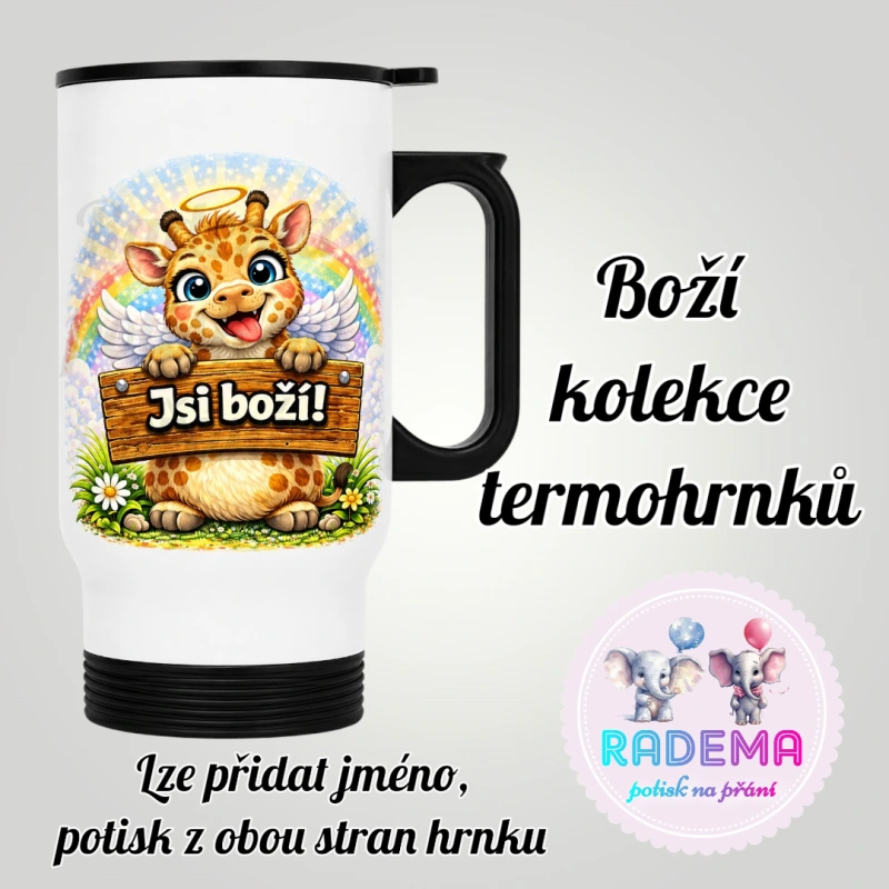 Cestovní termohrnek Jsi boží - Žirafa