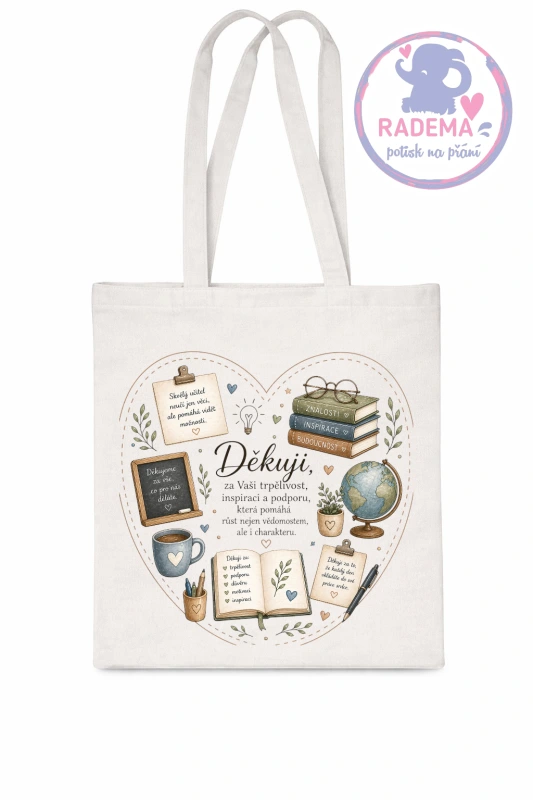 Plátěná taška - Děkuji -obecné II. - škola / školka