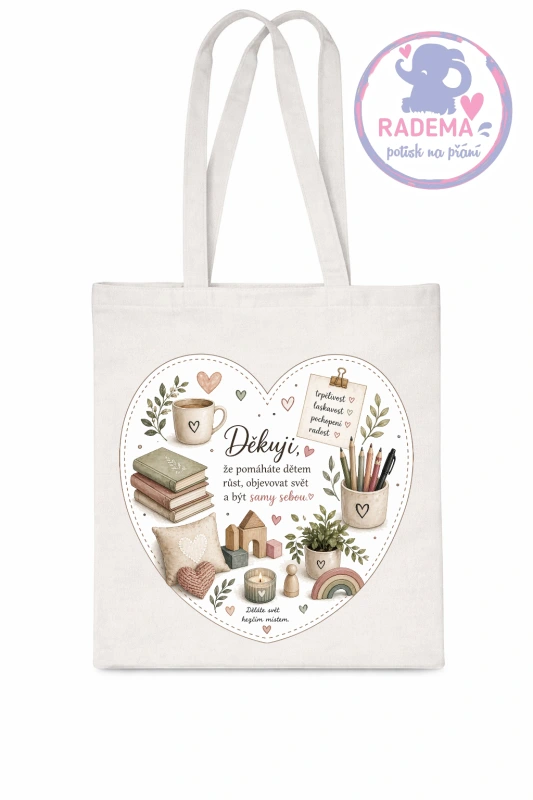 Plátěná taška - Děkuji - Vychovatelka / asistentka - škola / školka