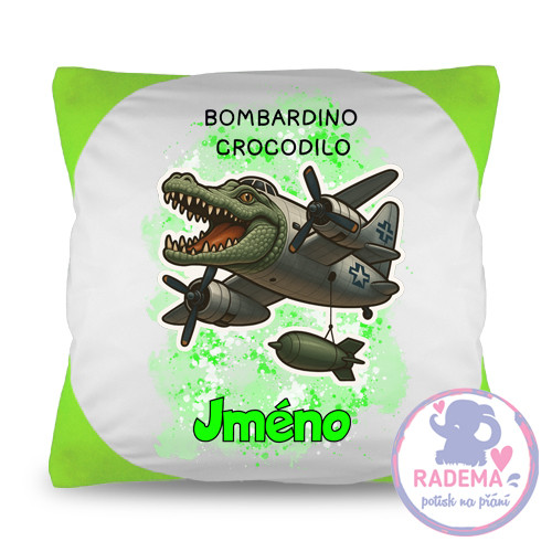Polštář na přání Bombardino Crocodilo