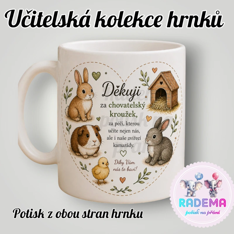 Hrnek Děkuji - Chovatelský kroužek - škola / školka