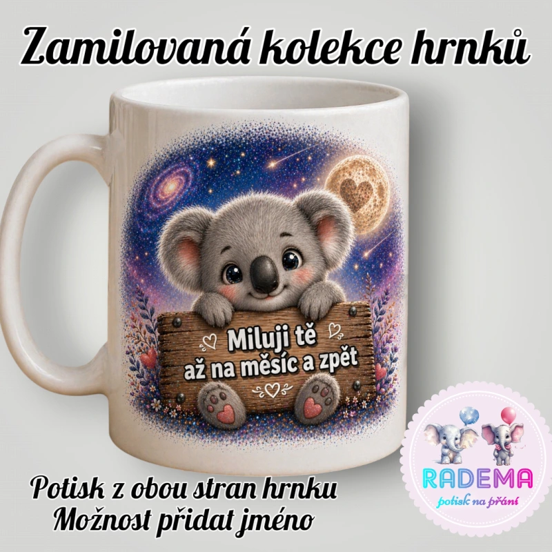 Hrnek Valentýn - Koala - Miluji tě až na měsíc a zpět