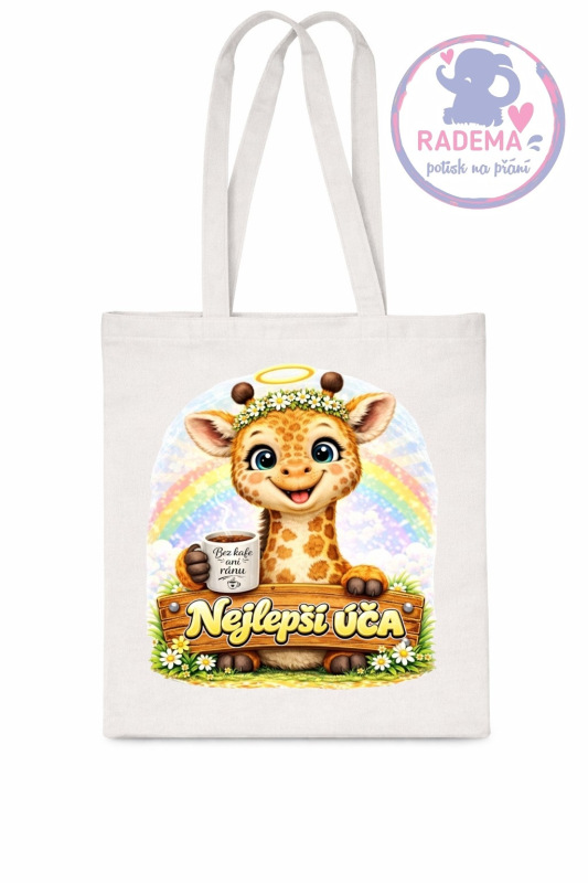 Plátěná taška - Učitelka Žirafa - škola / školka