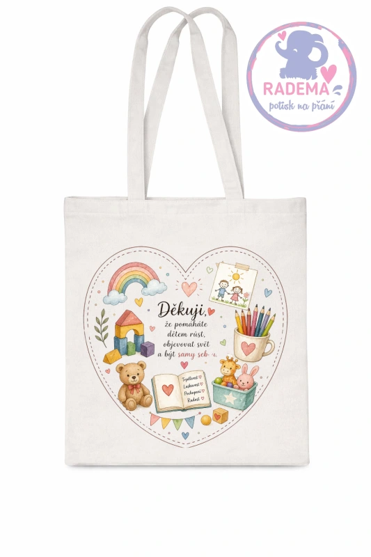 Plátěná taška - Děkuji - Vychovatelka / asistentka II. - škola / školka