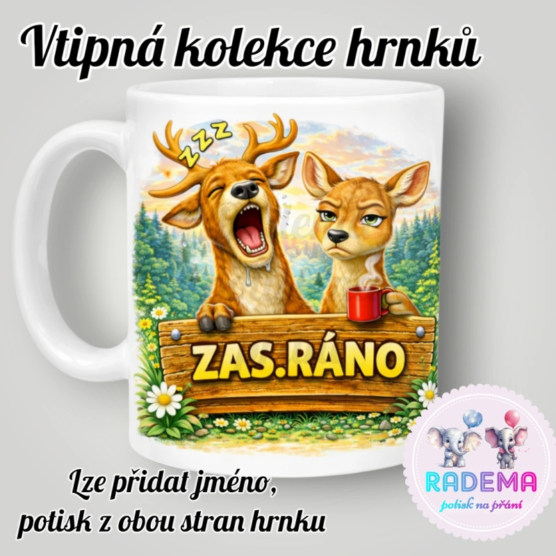 Hrnek vtípek - Jelen a srnka - Zasráno