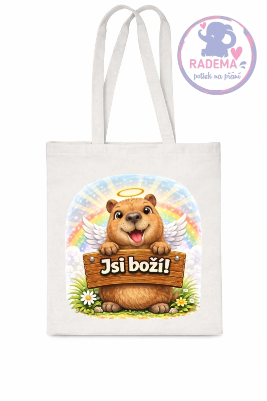 Plátěná taška - Kapybara - Jsi boží
