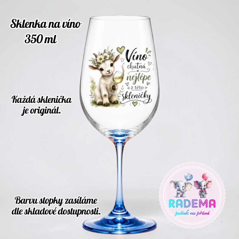 Sklenice na víno - Koza - Víno chutná nejlépe z této skleničky
