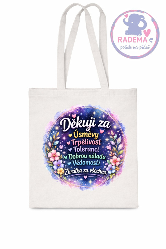 Plátěná taška - Děkuji za všechno IV. - škola / školka