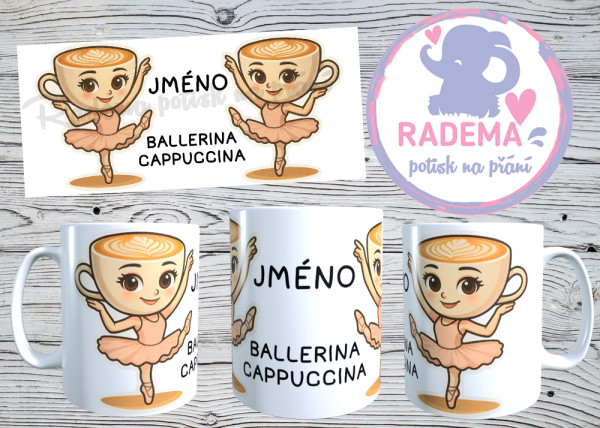 Hrnek Italian Brainrot - Ballerina Cappuccina na přání