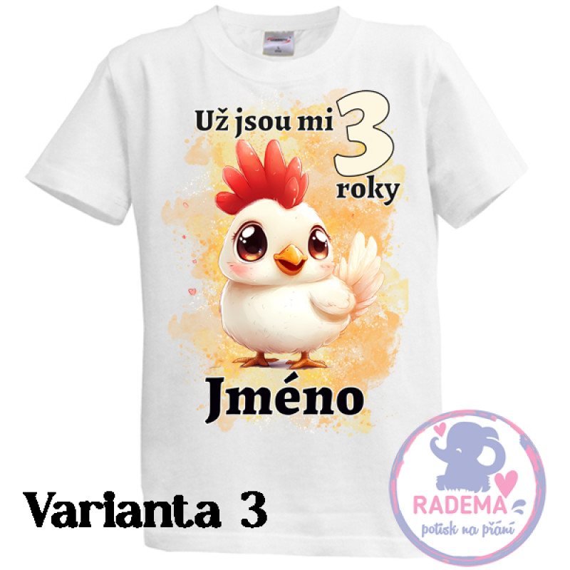Narozeninové tričko Kuřátko II. - více variant 2