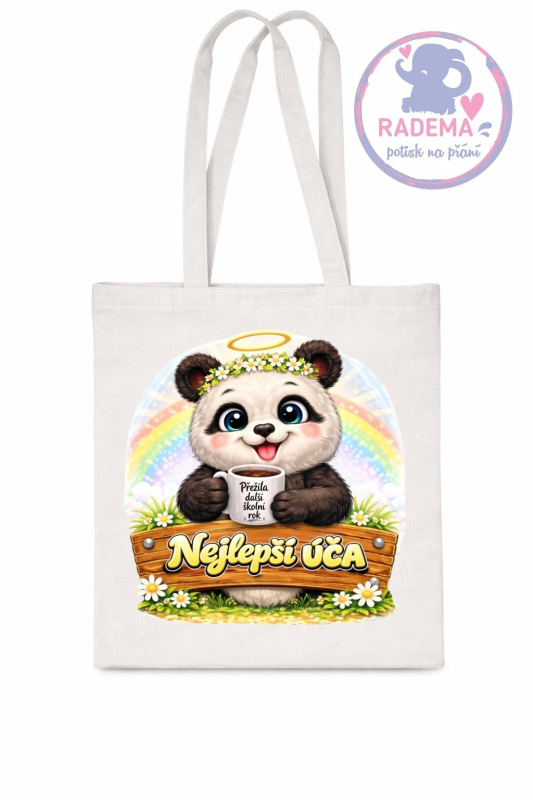 Plátěná taška - Učitelka Panda - škola / školka