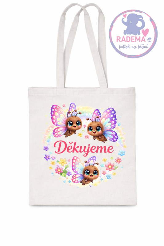 Plátěná taška - Děkujeme Motýl - školka