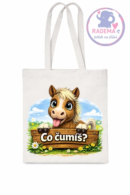 Plátěná taška - Kůň - Co čumíš