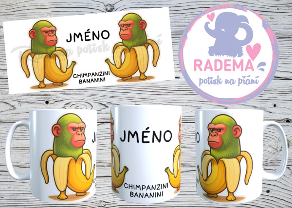 Hrnek Italian Brainrot - Chimpanzini Bananini na přání