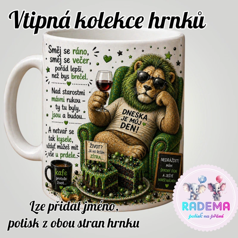 Hrnek vtípek - Lev - Směj se ráno, směj se večer