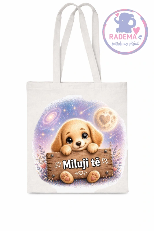 Plátěná taška - Pes - Miluji tě