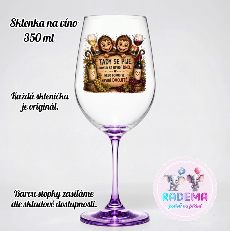 Sklenice na víno - Opice - Tady se pije..